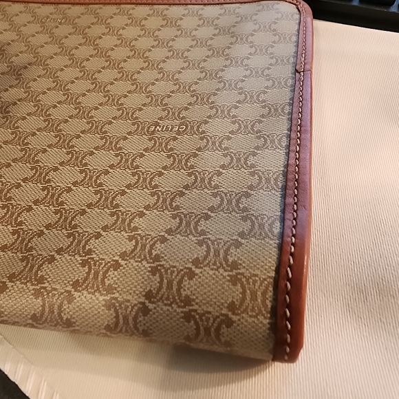 Celine Rare Vintage clutch/pouch Tan/Caramel EUC - Picture 7 of 13